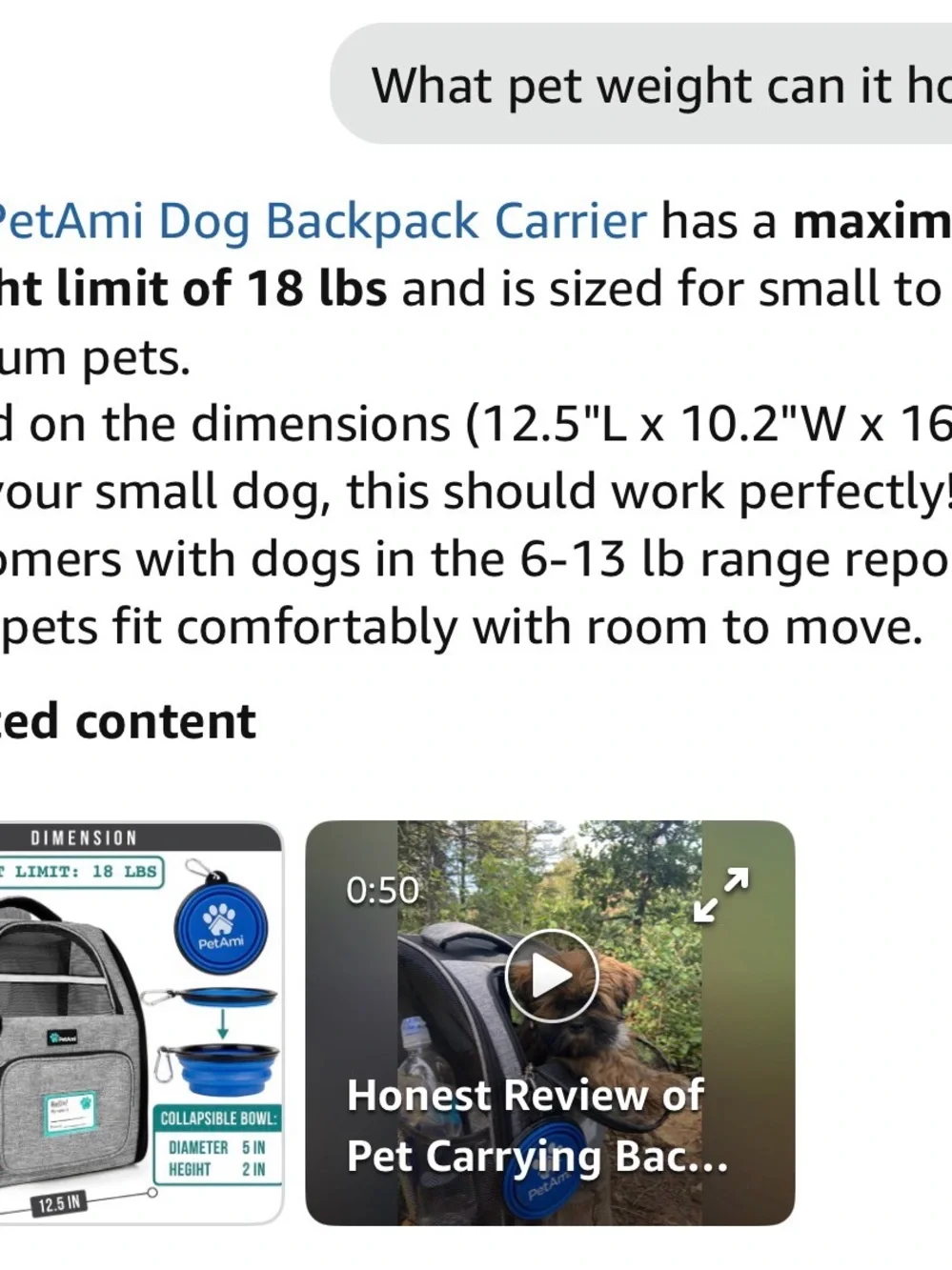 Gray Soft-Sided Dog Carrier Backpack with Mesh Ventilation